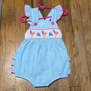 NWOT 24M/2T Smocked Flamingo Bubble
